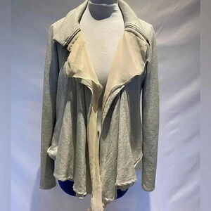 Bordeaux Cascading Chiffon Cardigan, size M